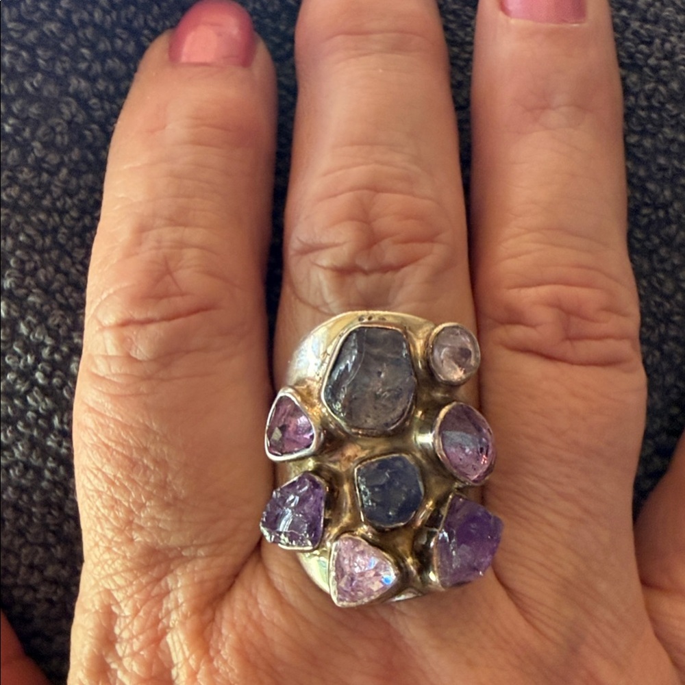 Lilly Barrack Adjustable Silver Multi-Stone Ameth… - image 5